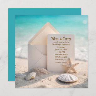 Save The Date Mariage Plage Avec Dollar De Sable