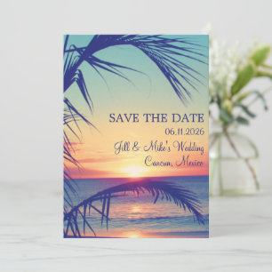 Save The Date Mariage Plage Tropicale Mexique Enregistrez la Dat