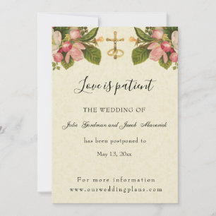 Save The Date Mariage Postponction Fleurs de cerisiers catholiqu