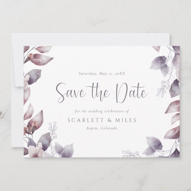 Save The Date Mariage pourpre (Devant)
