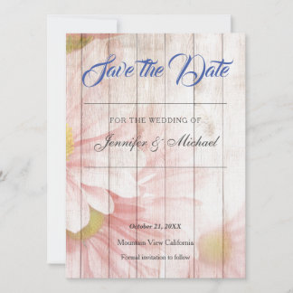 Save The Date Mariage professionnel lin floral classique