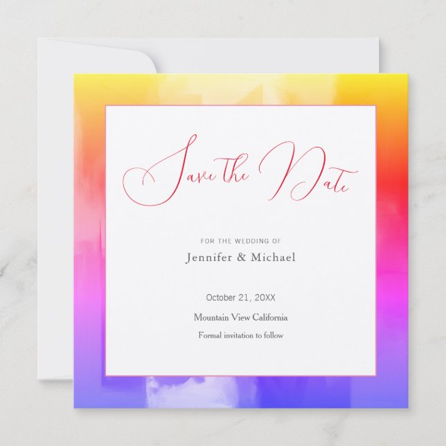 Save The Date Mariage Professionnel Minimaliste Cute Abstrait (Devant)
