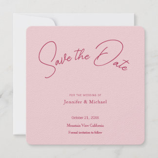 Save The Date Mariage Professionnel Minimaliste Moderne Rose Sim