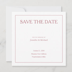 Save The Date Mariage professionnel minimaliste Rose couleur or