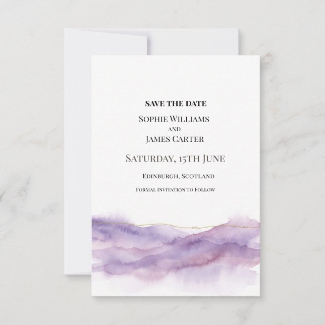 Save The Date Mariage Purple Mist (Devant)