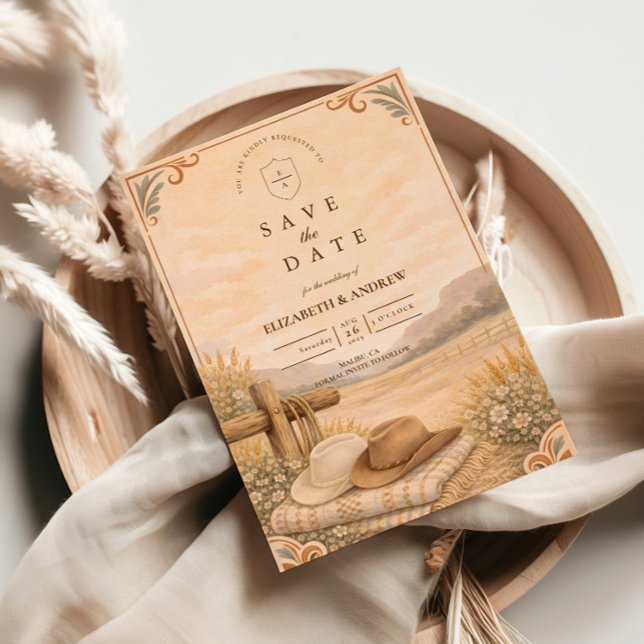Save The Date Mariage Ranch du désert occidental (Créateur téléchargé)