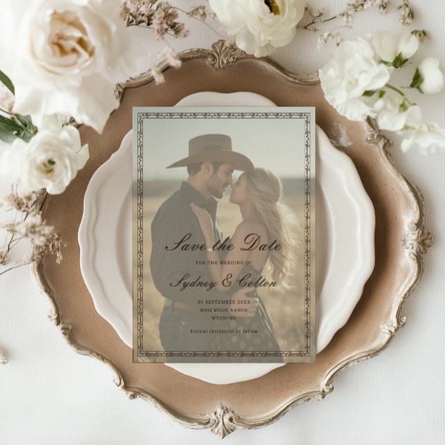 Save The Date Mariage Ranch Western Romantique (Créateur téléchargé)