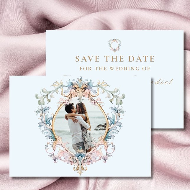 Save The Date Mariage Regency Photo Élégant Baroque (Créateur téléchargé)