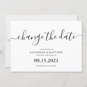Save The Date Mariage Reporté Écriture Manuscrite
