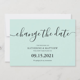Save The Date Mariage reporté en typographie Brush Mint