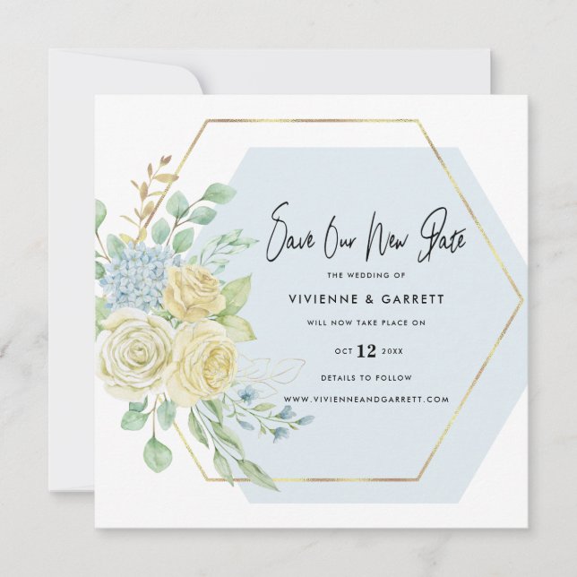 Save The Date Mariage reporté Mariage nouvelle date (Devant)