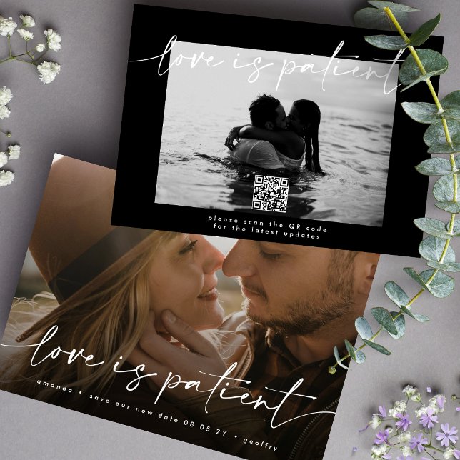 Save The Date Mariage reporté Modifier la date QR CODE Photo (Créateur téléchargé)