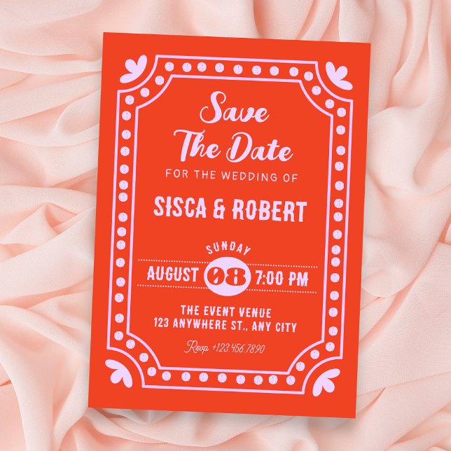 Save The Date Mariage rétro amusant (Créateur téléchargé)