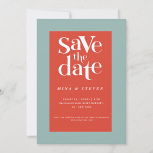 Save The Date Mariage rétro coloré moderne et funky 