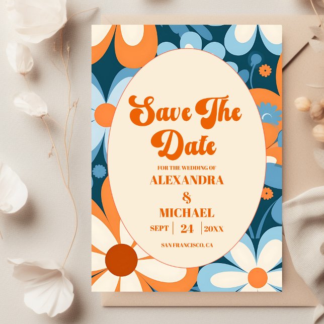 Save The Date Mariage Rétro des Années 1970 (Créateur téléchargé)