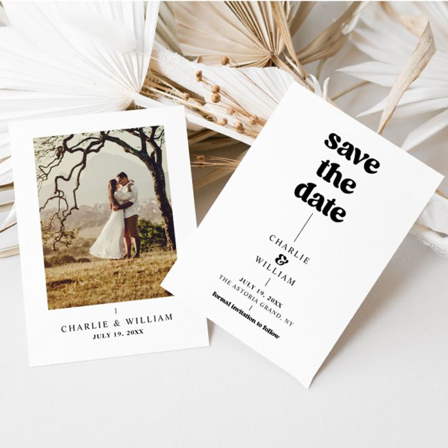 Save The Date Mariage rétro minimaliste (Créateur téléchargé)