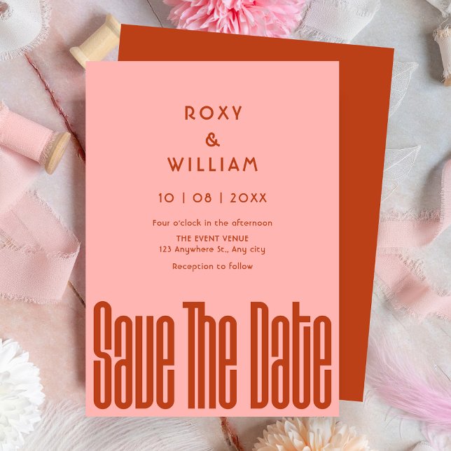 Save The Date Mariage rétro moderne (Créateur téléchargé)
