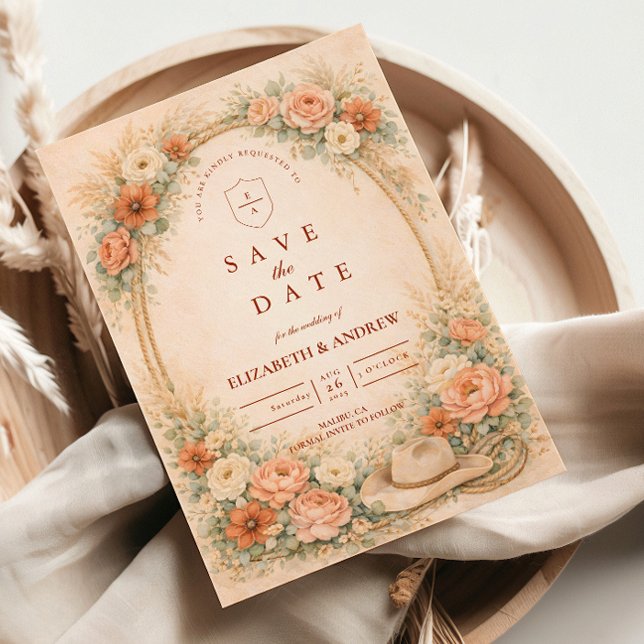 Save The Date Mariage Romance Ranch de l'Ouest (Créateur téléchargé)