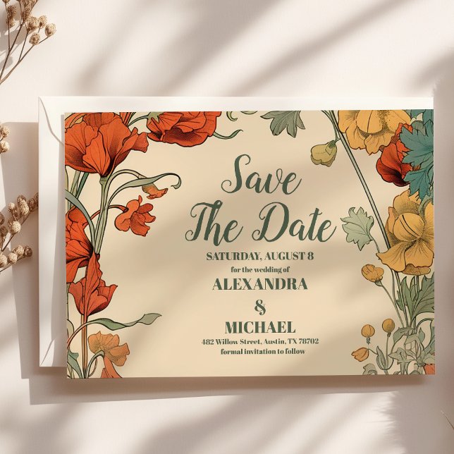 Save The Date Mariage romantique Art Nouveau (Créateur téléchargé)
