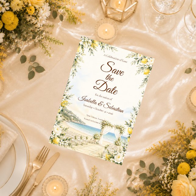 Save The Date Mariage romantique au bord de la mer (Créateur téléchargé)