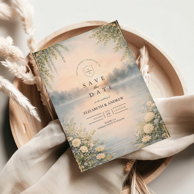 Save The Date Mariage Romantique au Lac Wildflower Forest (Créateur téléchargé)