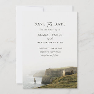 Save The Date Mariage romantique aux falaises irlandaises olive