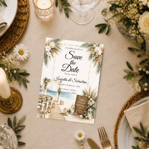 Save The Date Mariage romantique bohème élégant au bord de la me