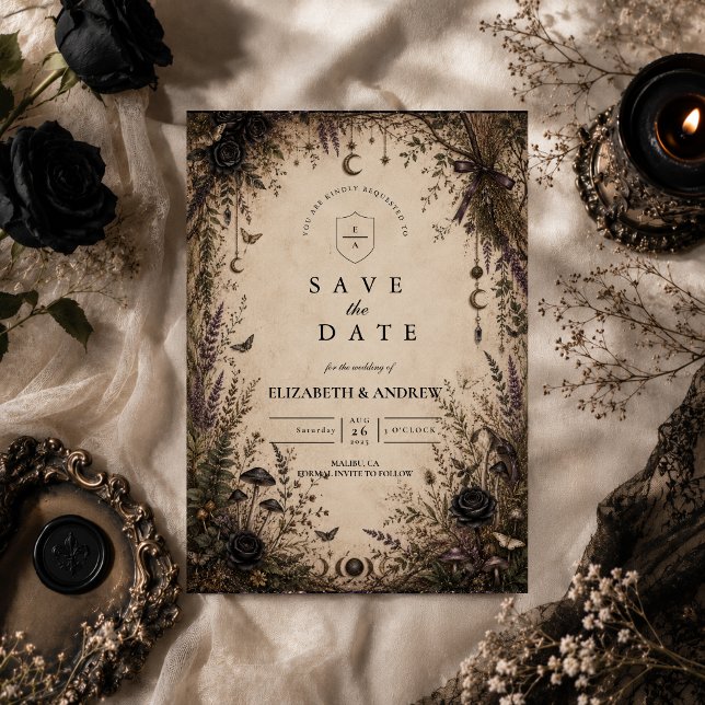 Save The Date Mariage romantique boho gothique (Créateur téléchargé)