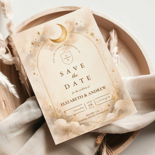 Save The Date Mariage Romantique Céleste Intemporel (Créateur téléchargé)