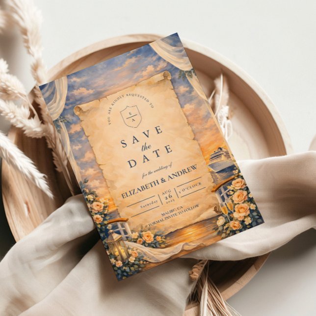 Save The Date Mariage Romantique Croisière Coucher de Soleil (Créateur téléchargé)