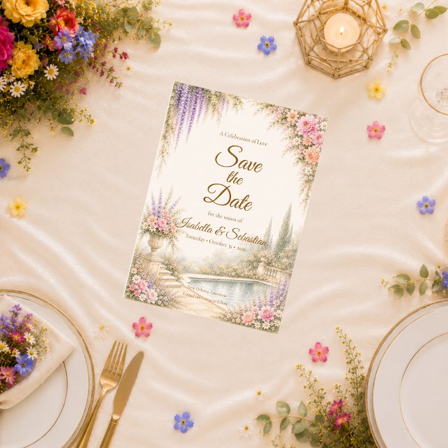 Save The Date Mariage Romantique dans un Jardin (Créateur téléchargé)