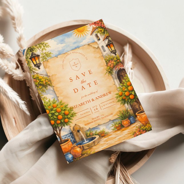 Save The Date Mariage Romantique dans une Cour Espagnole (Créateur téléchargé)
