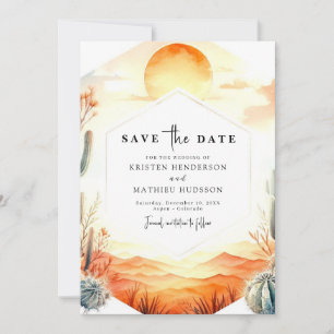 Save The Date Mariage romantique de Cactus du désert