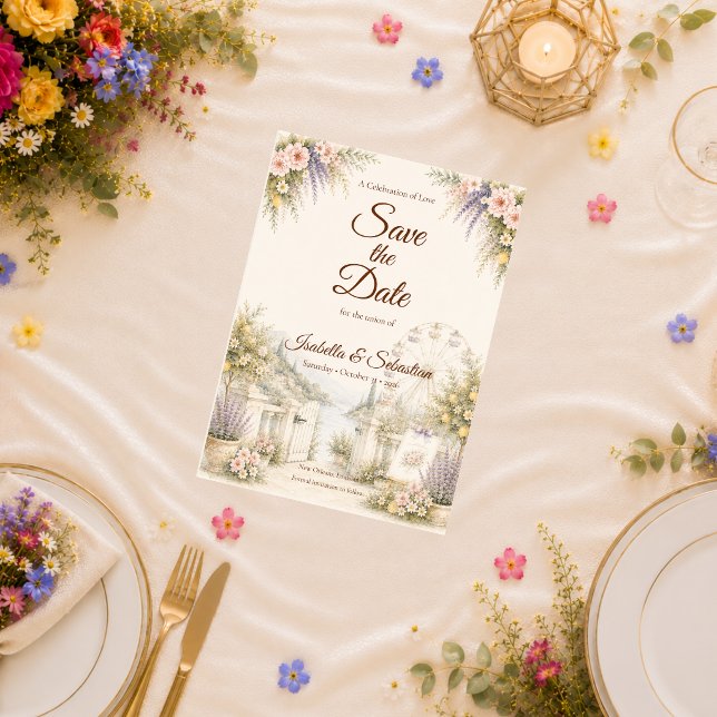 Save The Date Mariage romantique de jardin côtier (Créateur téléchargé)