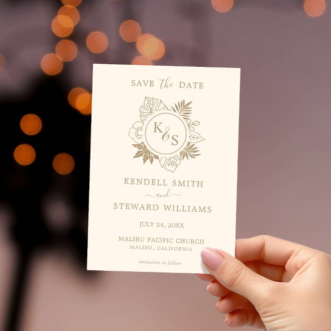 Save The Date Mariage romantique de verdure tropicale (Créateur téléchargé)