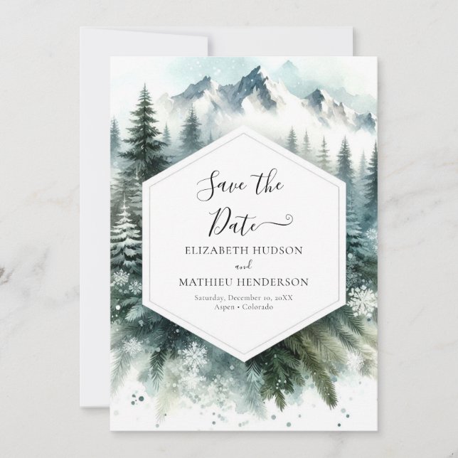 Save The Date Mariage romantique en aquarelle (Devant)