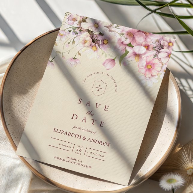 Save The Date Mariage Romantique Floraison Printanière (Créateur téléchargé)