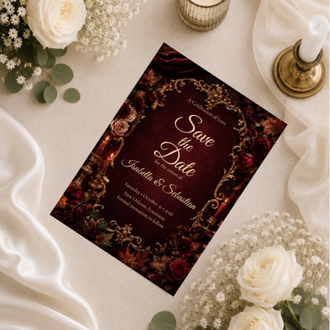 Save The Date Mariage Romantique Gothique d'Automne (Créateur téléchargé)