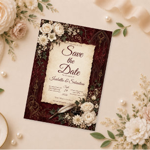 Save The Date Mariage romantique gothique vintage
