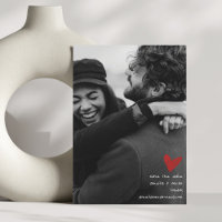 Mariage Romantique Moderne Noir et Blanc au Coeur