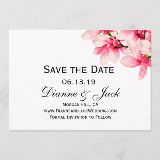 Save The Date Mariage romantique rose Magnolia Enregistrer la da