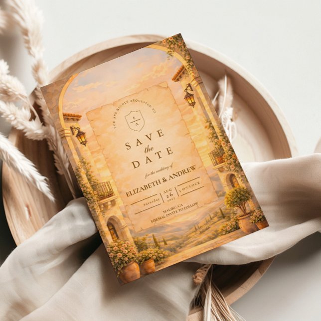 Save The Date Mariage Romantique sous l'Arche Espagnole (Créateur téléchargé)