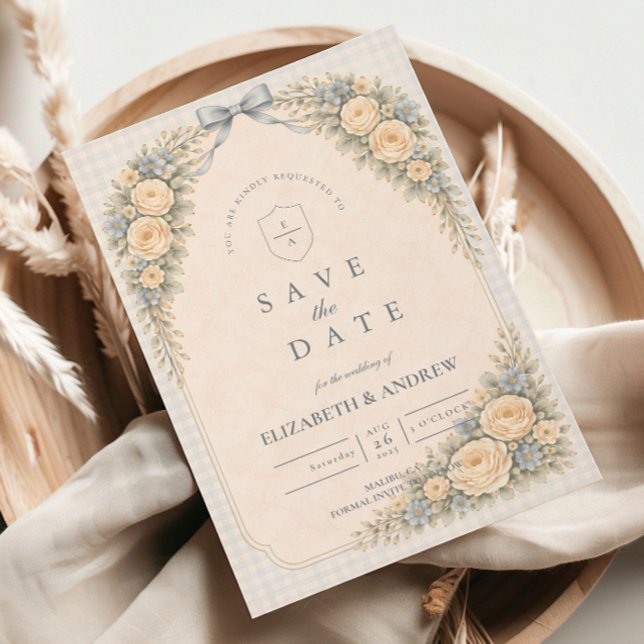 Save The Date Mariage romantique sous une arche de roses roses (Créateur téléchargé)