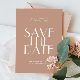 Save The Date Mariage Romantique Teint Chaud   Photo Moderne & Q