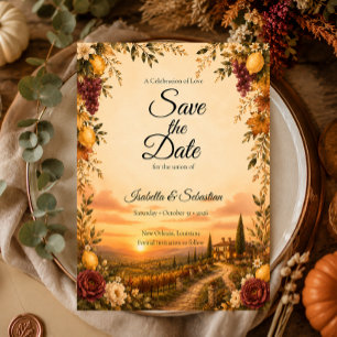 Save The Date Mariage romantique toscan