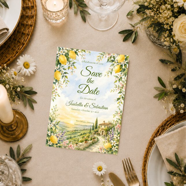 Save The Date Mariage romantique toscan (Créateur téléchargé)
