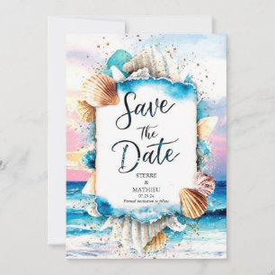 Save The Date Mariage romantique Vintage Beach