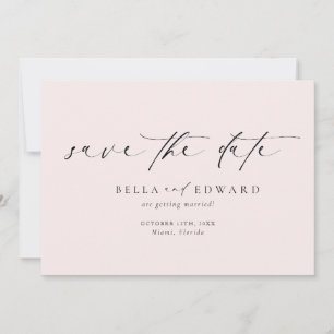 Save The Date Mariage rose classique moderne Sauvez La Date