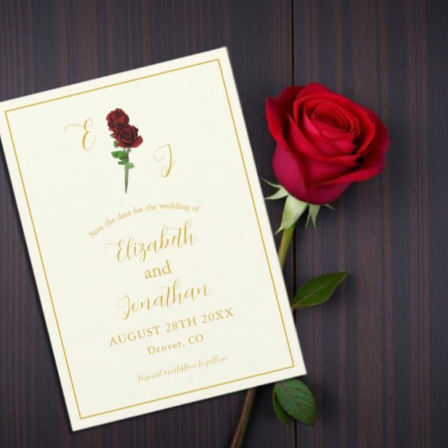 Save The Date Mariage Rose Ivory Gold (Créateur téléchargé)