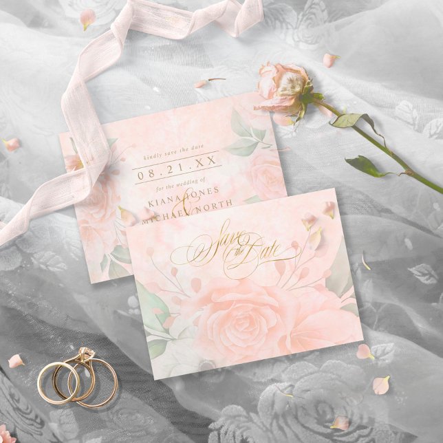 Save The Date Mariage Rose souple ID828 (Créateur téléchargé)